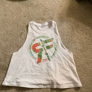 White racer back tank